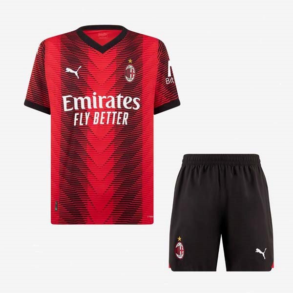 Camiseta AC Milan Replica Primera Ropa Niños 2023/24